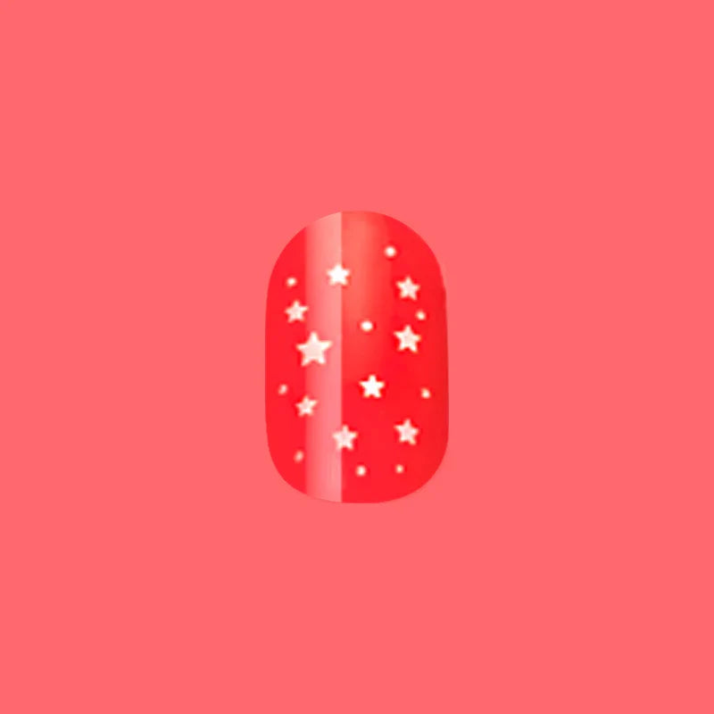 Festive Stars | Extra Short | Round - Tab Press-On