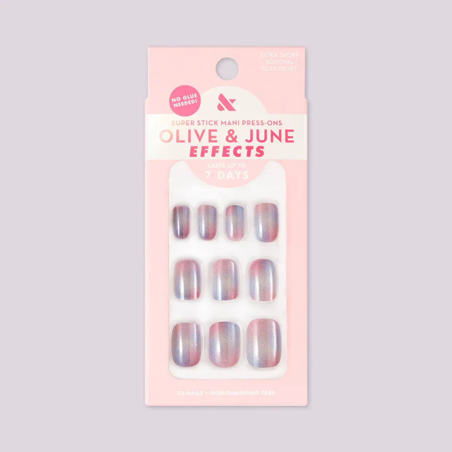 Fairy Velvet | Extra Short | Squoval - Tab Press-On