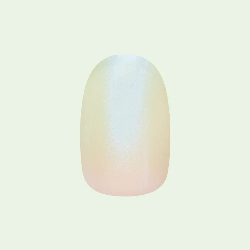 Minty Shimmer | Extra Short | Round - Tab Press-On
